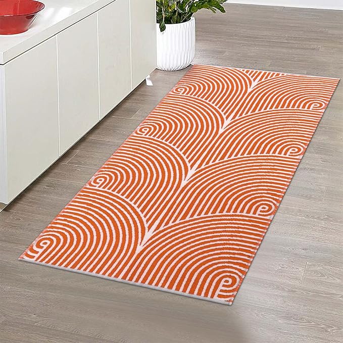 Tiffasea Entryway Rug 2'x4.3', Machine Washable Runner Rug, Cotton Woven Kitchen Rug Modern Area Rug Reversible Bedroom Bathroom Runner Front Door Mat Indoor Outdoor Rugs for Laundry/Living Room