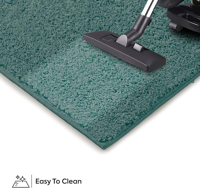 Furnish my Place Modern Plush Solid Color Rug - Teal, 4' x 36', Pet and Kids Friendly Rug. Made in USA, Area Rugs Great for Kids, Pets, Event, Wedding