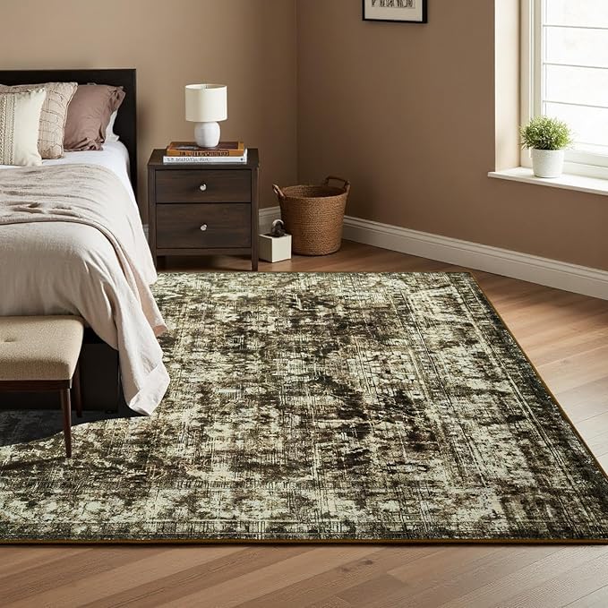 5x8 Non Slip Area Rug, Modern Soft Rugs for Living Room Machine Washable Easy Clean, Kids Pet Friendly Non Shedding, Comfortable for Bedroom Dining Room Kitchen Home Office Floor