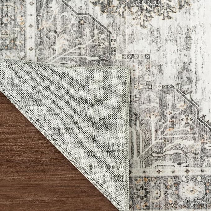 RUUGME Rug Runners 3x10 - Washable Hallway Rugs for Living Room Soft Stain Resistant Carpet for Bedroom Kitchen Bathroom with Non Slip Backing Home Decor Floor Decoration Mat 3x10 Grey