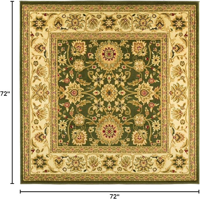 SAFAVIEH Lyndhurst Collection 6' Square Sage / Ivory LNH212C Traditional Oriental Non-Shedding Living Room Bedroom Dining Home Office Area Rug