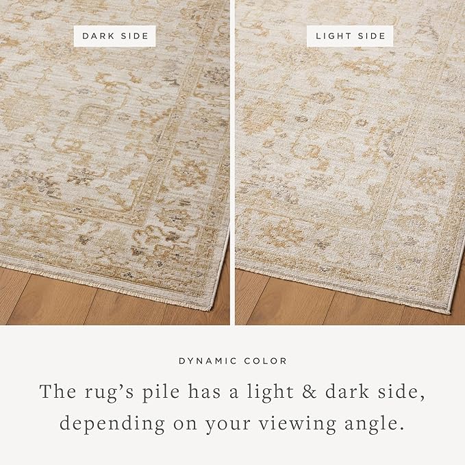 Loloi Magnolia Home by Joanna Gaines Pace Collection PAC-02 Natural/Gold 9'-6" x 9'-6" Round Area Rug