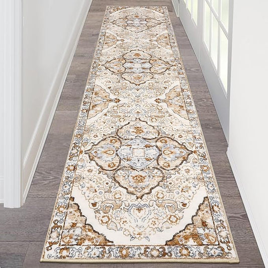 HEBE Hallway Runner Rug 2'x8' Washable Vintage Distressed Area Rugs Non Slip Laundry Rug Runner Boho Floor Carpet Runners for Hallways Entryway Laundry Room Kitchen Bathroom