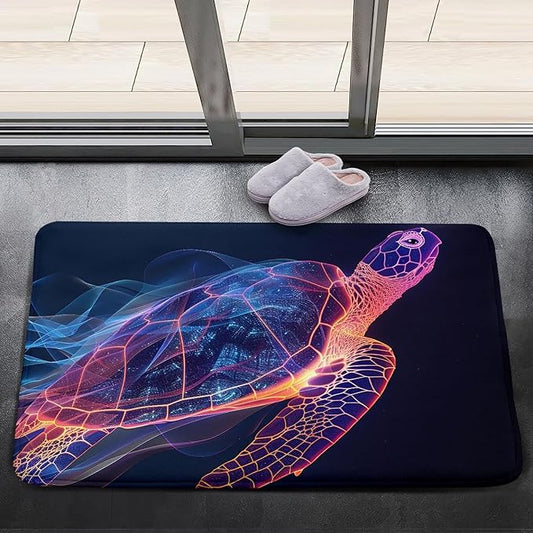 Sea Turtles Rug - Seafloor Turtle Area Rug for Kids Ripple Ocean Life Turtles Carpet Rugs for Bedroom Living Room Kids Room Decor, 2x3 Feet