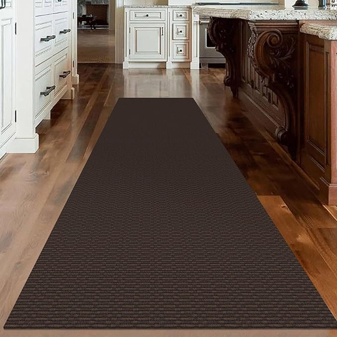 KOZYFLY Washable Runner Rug 3x10 ft Hallway Kitchen Runner Rugs with Rubber Backing Bobo Entryway Runner Indoor, Long Carpet Runners for Hall Kitchen Entryway, Coffee/Brown