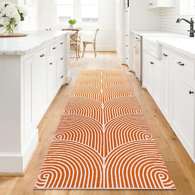 Tiffasea Hallway Runner Rug 2.6'x8', Washable Long Kitchen Rugs Runner Woven Reversible Entryway Rugs Indoor Low-Profile Door Mat Outdoor Rug Carpet Runner for Laundry Room/Doorway/Bedroom
