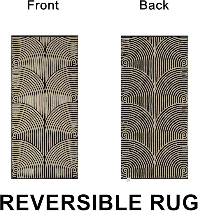 Tiffasea Washable Kitchen Rugs 2'x4.3', Farmhouse Runner Rugs Reversible Entryway Runner Rug Cotton Hand-Woven Modern Area Rug Small Bathroom Rug Runners for Hallway Bedroom Porch Foyer