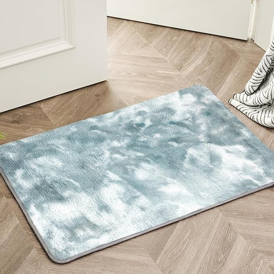 Ultra Soft Area Rug 2x3 Feet, Faux Fur Cozy Fuzzy Area Rug, Indoor Modern Plush Washable Shaggy Carpet for Bedroom Living Room Home Decor, Fluffy Carpet for Kids Room,Nursery,Dorm (Blue)