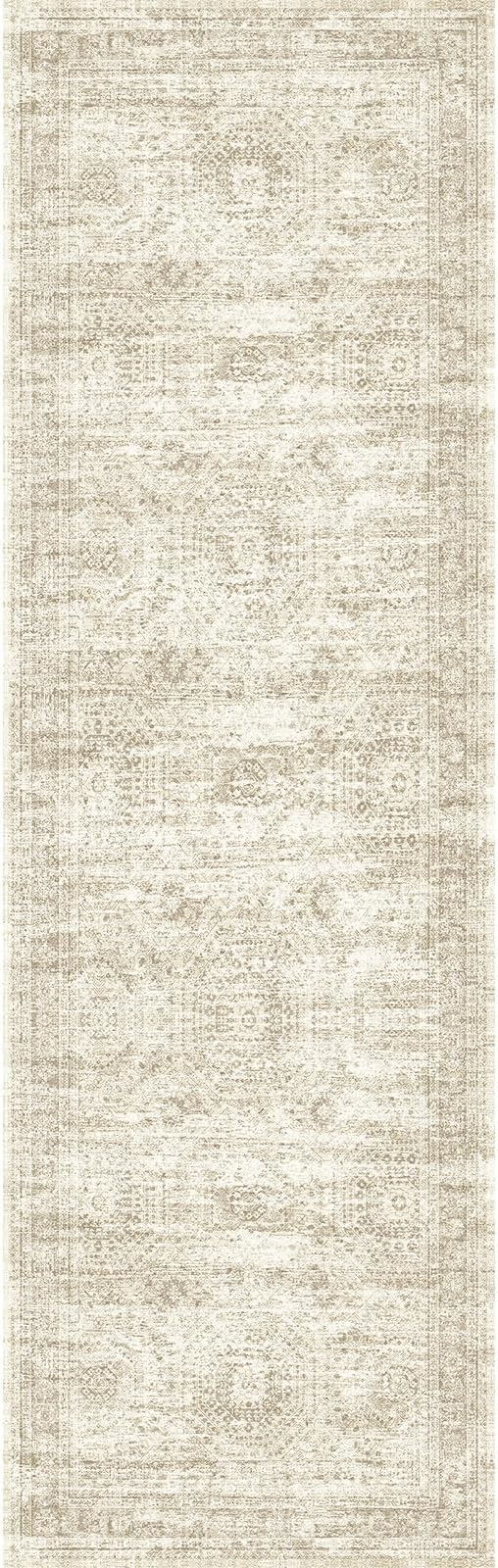 Runner Rug 2'x6' Washable Non-Slip Runner Rugs for Kitchen Bathroom Laundry Room Beige Vintage Floor Carpet Runners for Hallway Entryway