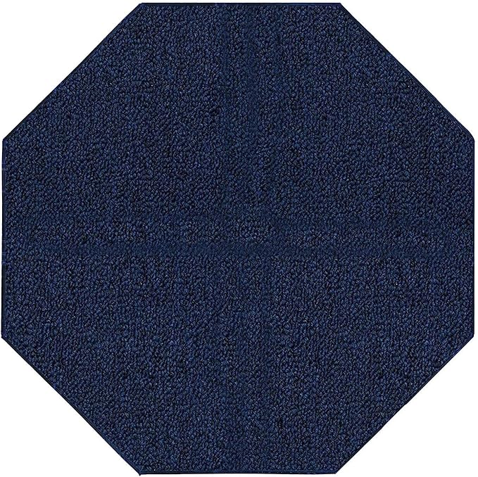 Ambiant Broadway Collection Pet Friendly Indoor Outdoor Area Rugs Blue - 12' Octagon, Stain & Fade Resistant, Easy Care, Pet & Kids Friendly, Made in USA, Perfect for Weddings & Everyday Use!