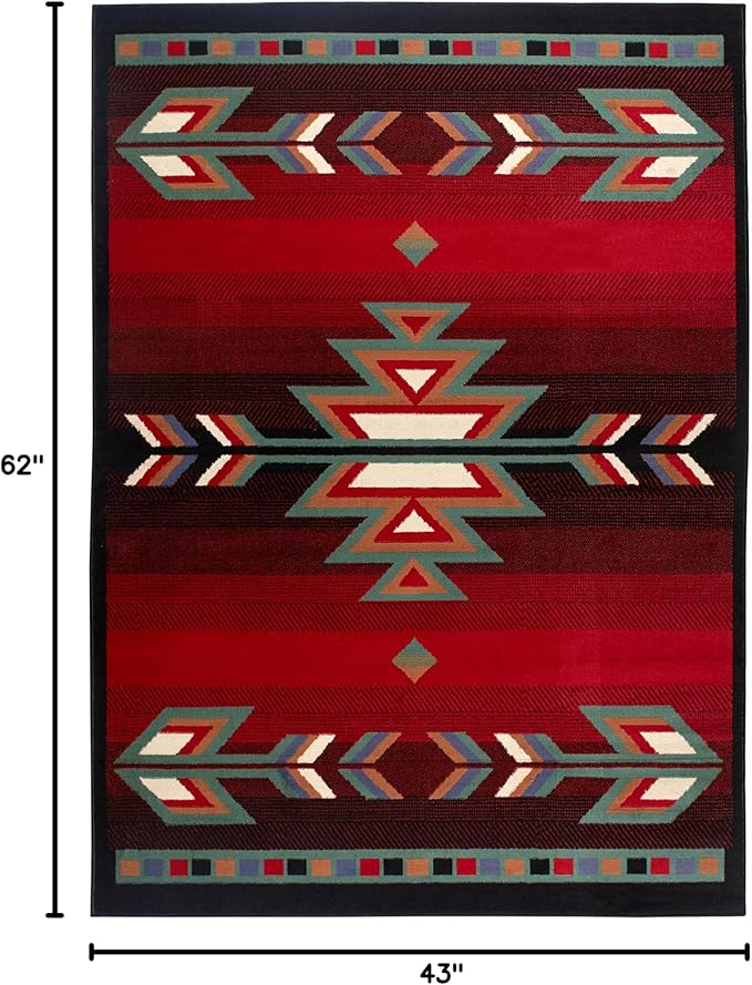Home Dynamix Sagrada Southwest Area Rug 3x5 Black/Red/Ivory