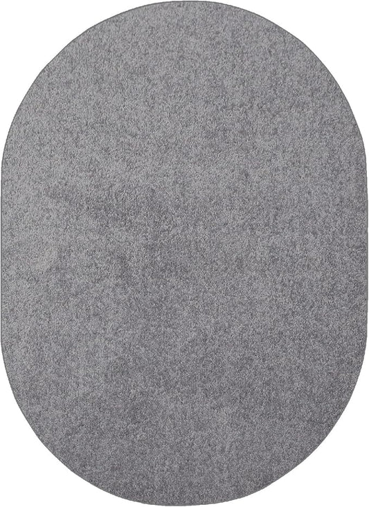 Furnish my Place Modern Indoor/Outdoor Commercial Solid Color Rug - Grey, 3' x 4' Oval, Pet and Kids Friendly Rug. Made in USA, Area Rugs Great for Kids, Pets, Event, Wedding