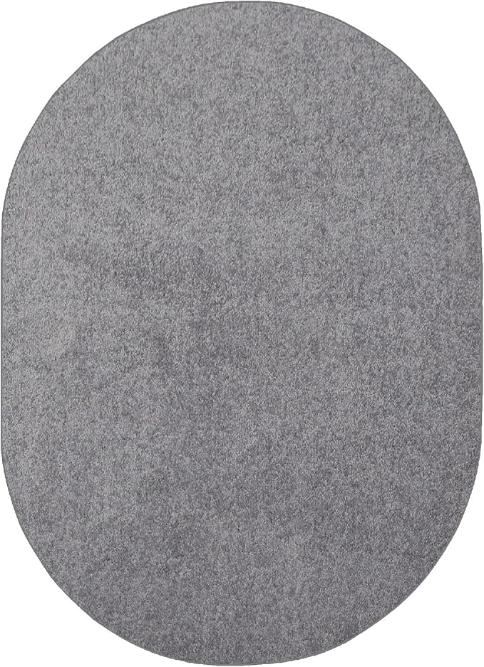 Furnish my Place Modern Indoor/Outdoor Commercial Solid Color Rug - Grey, 2' x 14' Oval, Pet and Kids Friendly Rug. Made in USA, Area Rugs Great for Kids, Pets, Event, Wedding