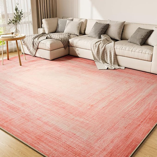 4x6 Pink Area Rugs for Living Room, Machine Washable Non Slip Area Rug Girls Nursery Rug Modern Abstract Indoor Rug Carpet Ultra Soft Rugs for Bedroom Dining Room Playroom Bedside Office