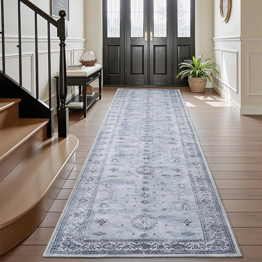 AMOAMI Vintage 3X10 Runner Rug Non Slip Soft Runners for Hallways Washable Hallway Runner Bedside Rugs for Bedroom Long Rug for Hallways Entryway Laundry Room Stair Kitchen Bathroom