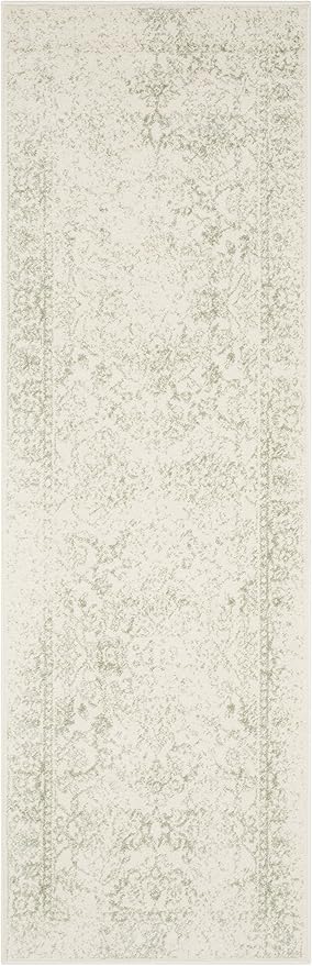 SAFAVIEH Adirondack Collection Runner Rug - 2'6" x 6', Ivory & Sage, Oriental Distressed Design, Non-Shedding & Easy Care, Ideal for High Traffic Areas in Living Room, Bedroom (ADR109V)
