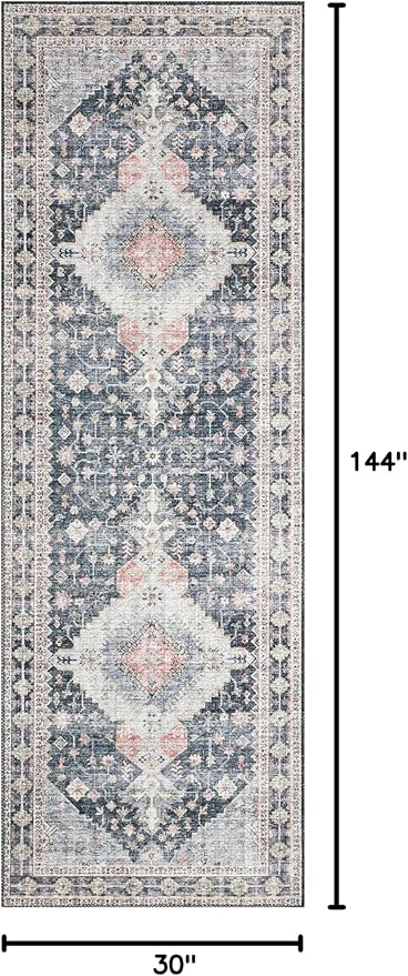 Loloi II Skye Collection SKY-02 Charcoal/Multi 2'-6" x 12'-0" Runner Rug