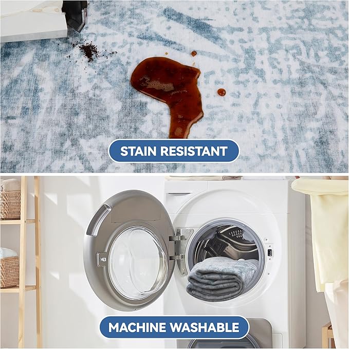 2x3 Small Entryway Rug Machine Washable Modern Abstract Printed Mat Soft Non Slip Area Rugs Indoor Stain Resistant Carpet for Front Entrance Kitchen Bathroom