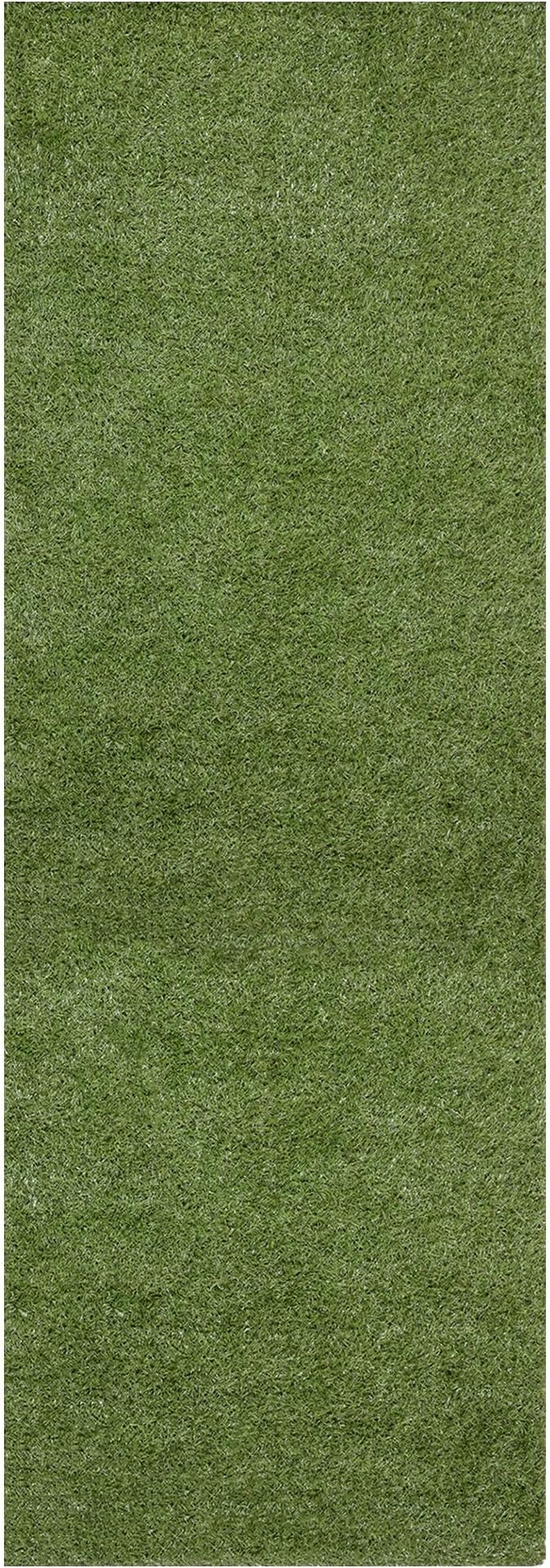 Sweet Home Stores Lifelike Artificial Grass Runner Rug 3x16 Indoor/Outdoor with Drainage Holes, Customizable Thick High Pile for Backyards, Patio, Bedroom Rug, 2'7" x 16'