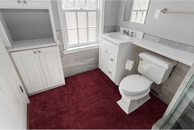 Garland Rug Room Size Bathroom Carpet, 5-Feet by 8-Feet, Burgundy