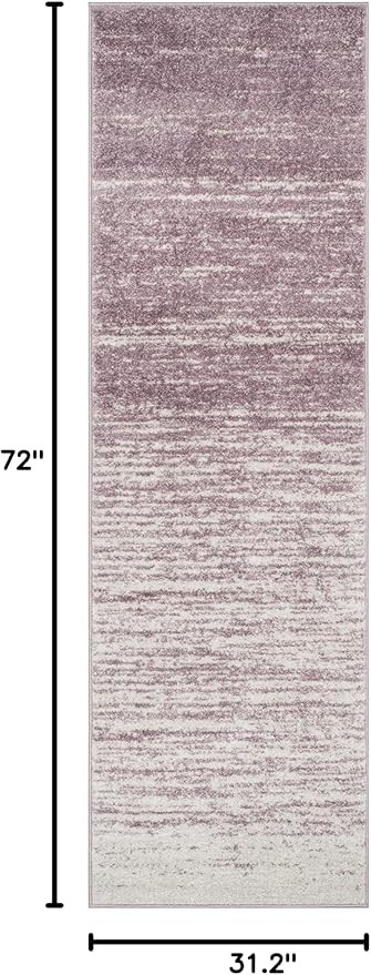 SAFAVIEH Adirondack Collection Runner Rug - 2'6" x 6', Cream & Purple, Modern Ombre Design, Non-Shedding & Easy Care, Ideal for High Traffic Areas in Living Room, Bedroom (ADR113L)