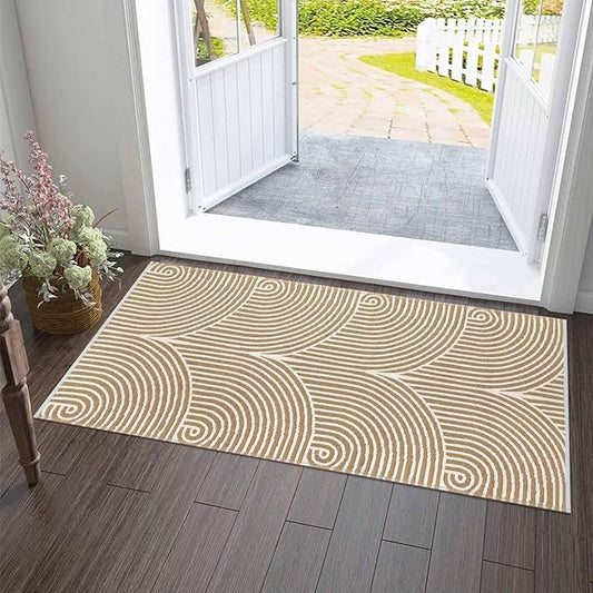 Tiffasea Washable Kitchen Rug 2'x4', Bathroom Runner Rug, Cotton Woven Entryway Rug Modern Area Rug Bedroom Runner Front Door Mat Indoor Outdoor Rugs for Laundry/Living Room