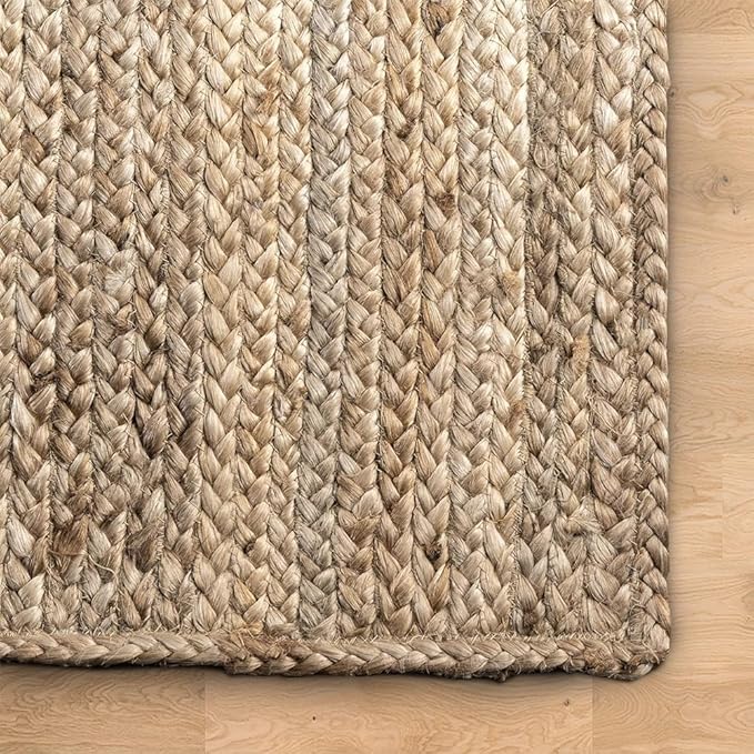 GRUHUM Jute Runner Rug 2x6 Feet- Rectangle Natural Fiber Braided Hand Woven Farmhouse Rustic Vintage Eco-Friendly Runner Rugs for Kitchen Hallways Enterways Living Room Bedroom Home Decor 2'x6'ft