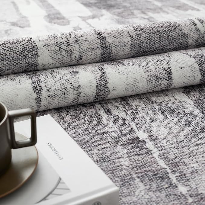 jinchan Area Rug 2x3 Modern Abstract Washable Entryway Rug Soft Small Grey Multi Contemporary Accent Mat Non Slip Backing Carpet for Kitchen Bathroom Laundry Room