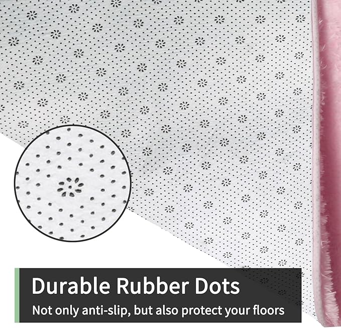 Sour Lemon Area Rugs 9x12 Living Room, Pink Large Area Rug Shag Shaggy Carpet Soft Plush Furry Bedside Rug, Machine Washable Area Rugs for Bedroom Kids Girls Boys Home Decor Anti Slip