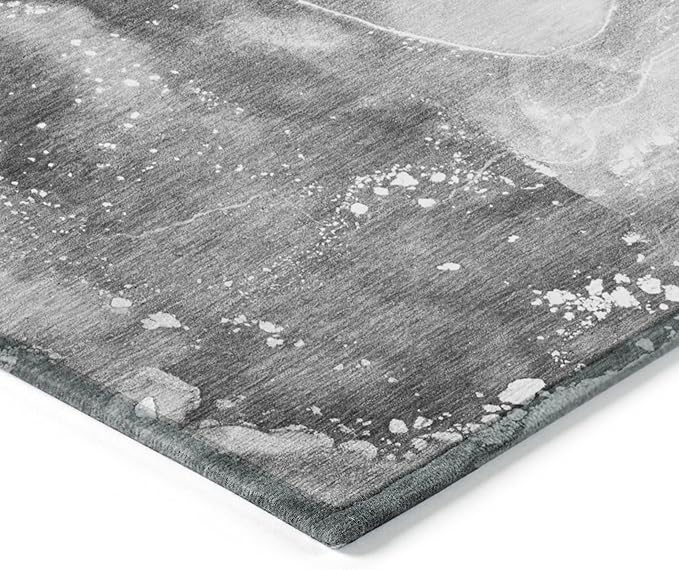 Addison Rugs Chantille ACN518 Gray 9' x 12 Indoor Outdoor Area Rug, Stain Resistant, Machine Washable, Non Shedding, Bedroom, Living Room, Dining Room, Kitchen Rug