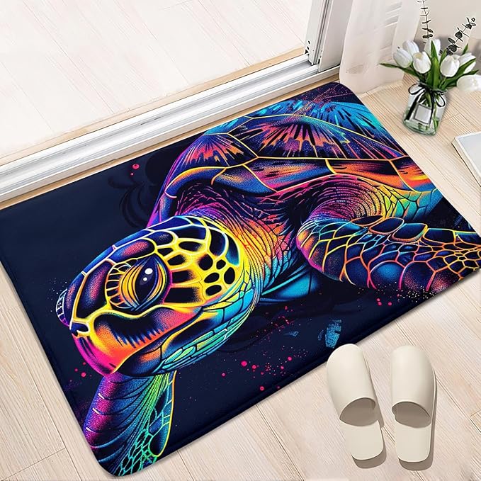 Sea Turtle Carpet Rugs - Kids Coastal Rugs for Bedroom Ocean Life Theme, 2'×3'
