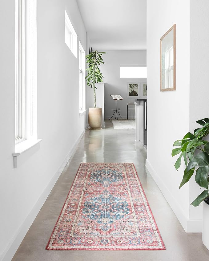 Loloi II Skye Collection SKY-05 Brick/Ocean 2'-6" x 7'-6" Runner Rug