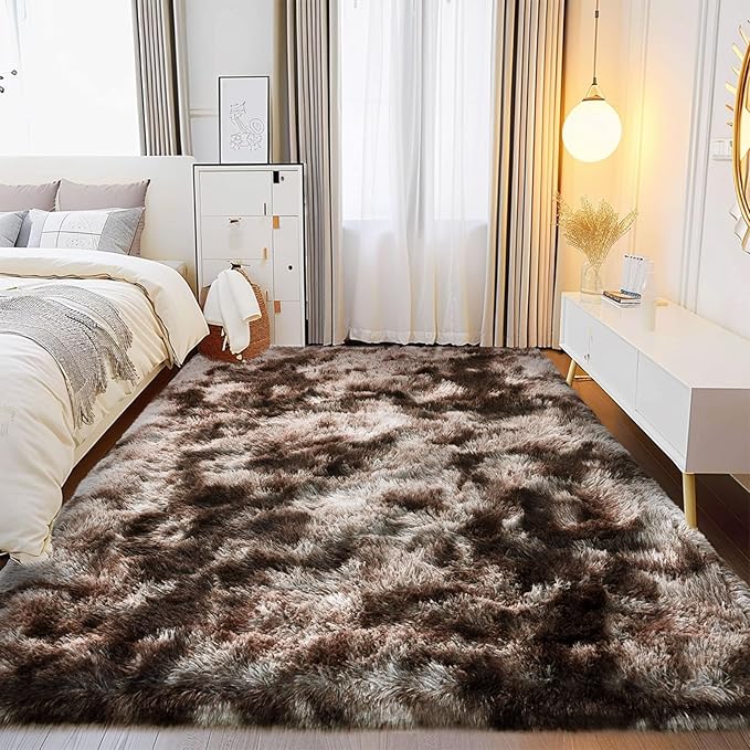 Fluffy Rug for Living Room,Furry Carpet for Teen,Shaggy Rug for Nursery Room, Hot Pink Fuzzy Plush Rug for Dorm, Rectangle Shag Rug 9x12 Feet