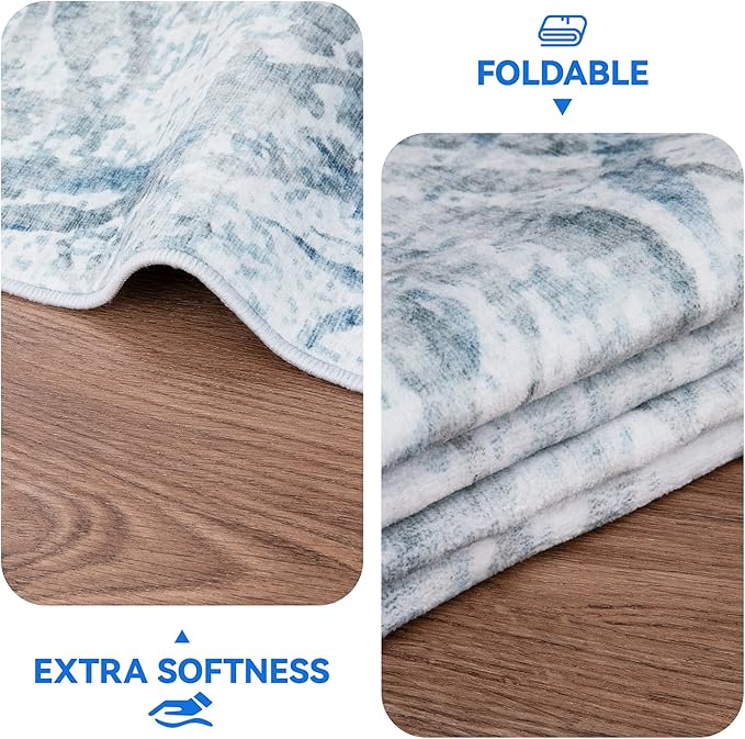 2x3 Small Entryway Rug Machine Washable Modern Abstract Printed Mat Soft Non Slip Area Rugs Indoor Stain Resistant Carpet for Front Entrance Kitchen Bathroom