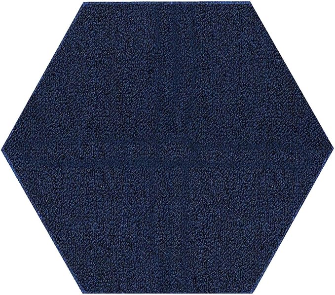 Ambiant Broadway Collection Pet Friendly Indoor Outdoor Area Rugs Blue - 2' Hexagon, Stain & Fade Resistant, Easy Care, Pet & Kids Friendly, Made in USA, Perfect for Weddings & Everyday Use!