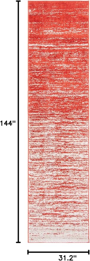 SAFAVIEH Adirondack Collection Runner Rug - 2'6" x 12', Orange & Grey, Modern Ombre Design, Non-Shedding & Easy Care, Ideal for High Traffic Areas in Living Room, Bedroom (ADR113P)