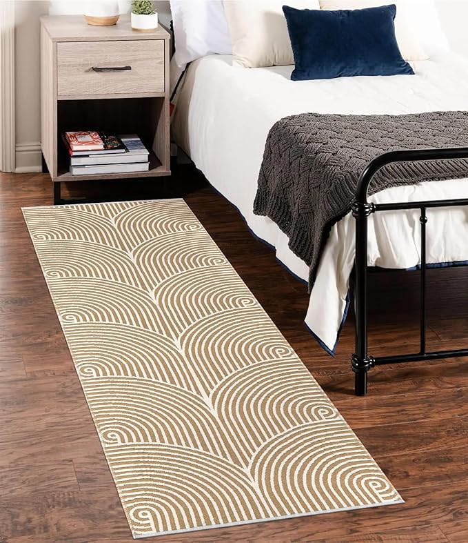 Tiffasea Washable Runner Rug 2'x6', Hallway Runner Kitchen Rugs Cotton Woven Laundry Room Entryway Rug Indoor Outdoor Rugs for Bedroom/Bathroom/Living Room