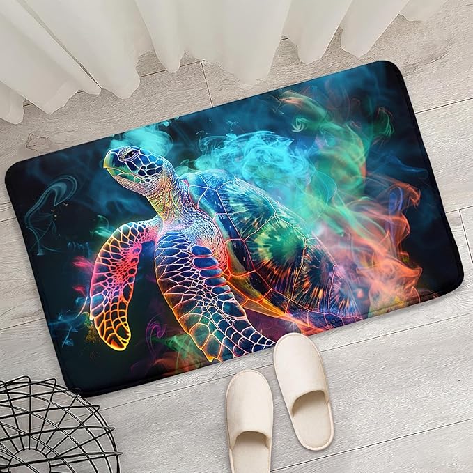 Sea Turtles Carpet Rugs - Kids Sea Turtle Coastal Rug for Bedroom Ocean Life Theme, 2'×3'