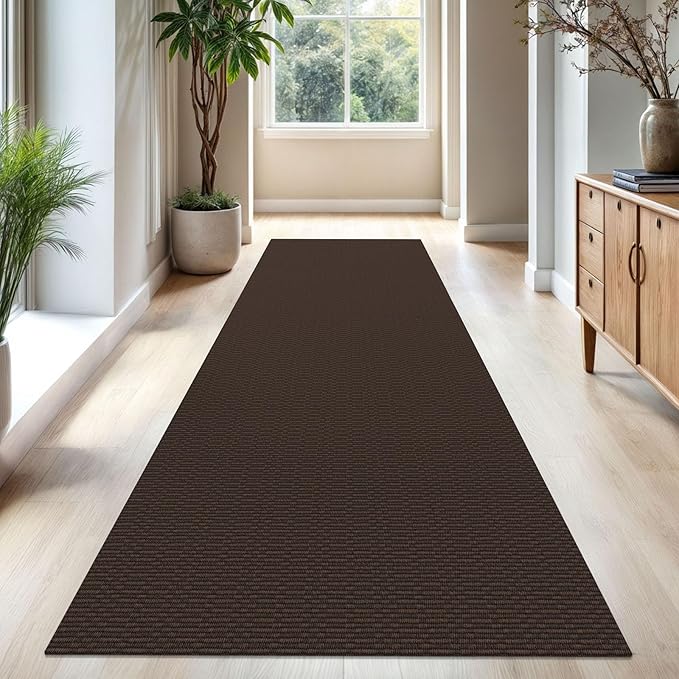 KOZYFLY Washable Runner Rug 3x10 ft Hallway Kitchen Runner Rugs with Rubber Backing Bobo Entryway Runner Indoor, Long Carpet Runners for Hall Kitchen Entryway, Coffee/Brown