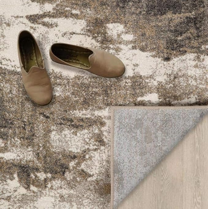 LUXE WEAVERS Lagos Collection Beige 8x10 Abstract Area Rug