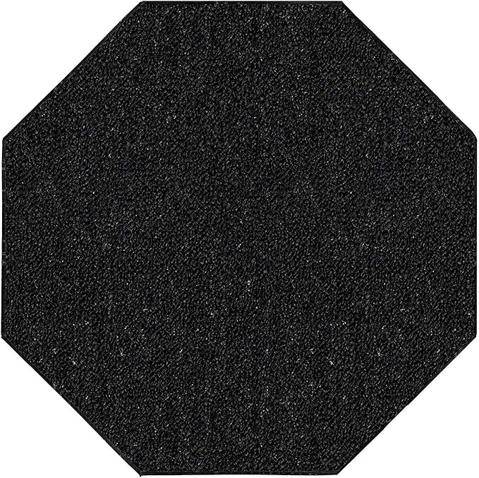 Ambiant Broadway Collection Pet Friendly Indoor Outdoor Area Rugs Black - 7' Octagon, Stain & Fade Resistant, Easy Care, Pet & Kids Friendly, Made in USA, Perfect for Weddings & Everyday Use!