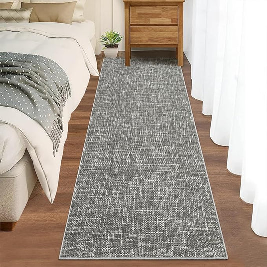 2x6 Runner Rug Washable Kitchen Runner Rug Modern Abstract Runner Mat for Hallway Contemporary Solid Rug Non-Slip Foldable Aesthetic Accent Floor Carpet for Living Room Bedroom, Grey