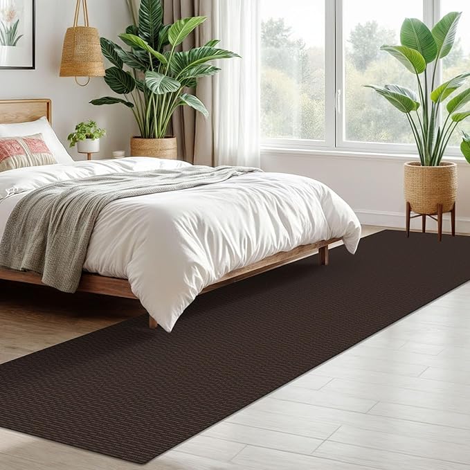KOZYFLY Washable Runner Rug 2x10 ft Hallway Kitchen Runner Rugs with Rubber Backing Bobo Entryway Runner Indoor, Long Carpet Runners for Hall Kitchen Entryway, Coffee/Brown