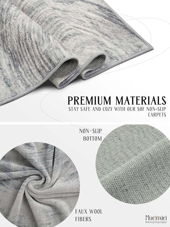 2x3 Modern Abstract Area Rug - Non-Slip Machine Washable Low-Pile Carpet for Living Room, Bedroom, Entryway | Geometric Door Mat, Indoor Decor Small Spaces Kitchen