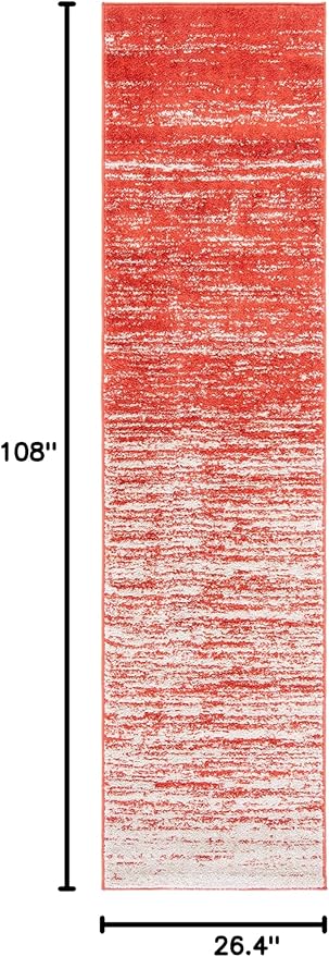 SAFAVIEH Adirondack Collection Runner Rug - 2'2" x 9', Orange & Grey, Modern Ombre Design, Non-Shedding & Easy Care, Ideal for High Traffic Areas in Living Room, Bedroom (ADR113P)