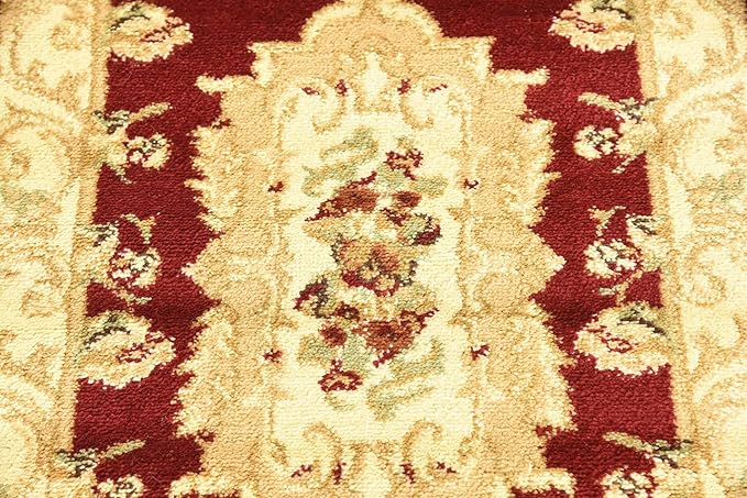 Unique Loom Versailles Collection Traditional Classic Floral Motif Area Rug (2' 2 x 6' 0 Runner, Burgundy/ Ivory)