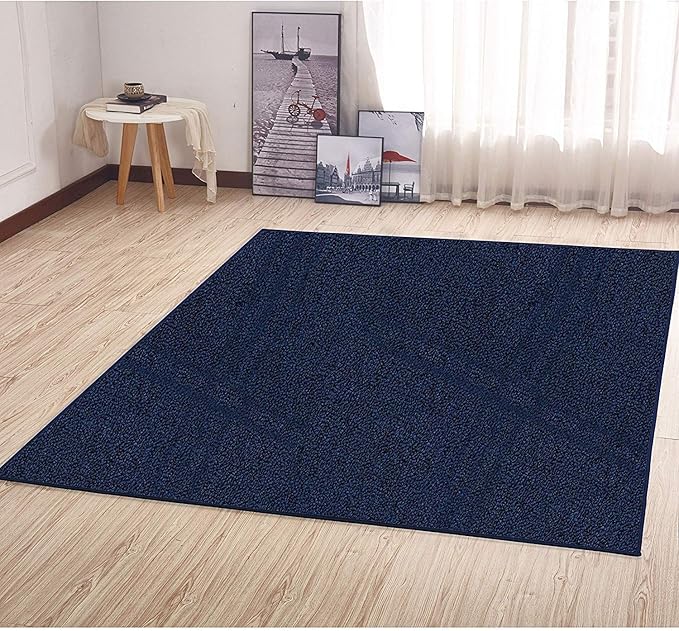 Ambiant Broadway Collection Pet Friendly Indoor Outdoor Area Rugs Blue - 3' Square, Stain & Fade Resistant, Easy Care, Pet & Kids Friendly, Made in USA, Perfect for Weddings & Everyday Use!