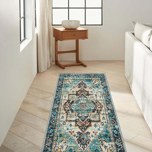 Area Rug 2x6 Hallway Runner Rugs,Non Slip Machine Washable Hallway Runner Rug Soft Bedroom Rug, Low PileLightweight Rugs for Entryway, Hallway, Kitchen and Corridor