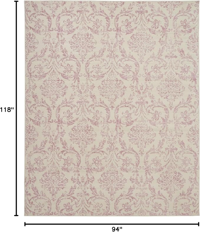 Nourison Jubilant JUB09, 7'10" x 9'10", Ivory Pink