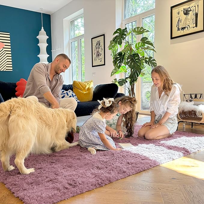 OLANLY 2x8 Machine Washable Runner Rugs for Hallway, Soft Fluffy Shaggy Bedside Rugs for Bedroom, Living Room, Indoor Floor Carpet for Kids Girls and Boys, Nursery Rooms, Home Decor Aesthetic, Blush